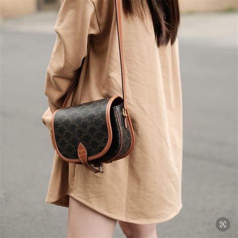 celine folco bag outfit|celine triomphe canvas bags.